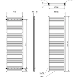 Terma Fiona Electric Heated Towel Rail with SIM Heating Element
