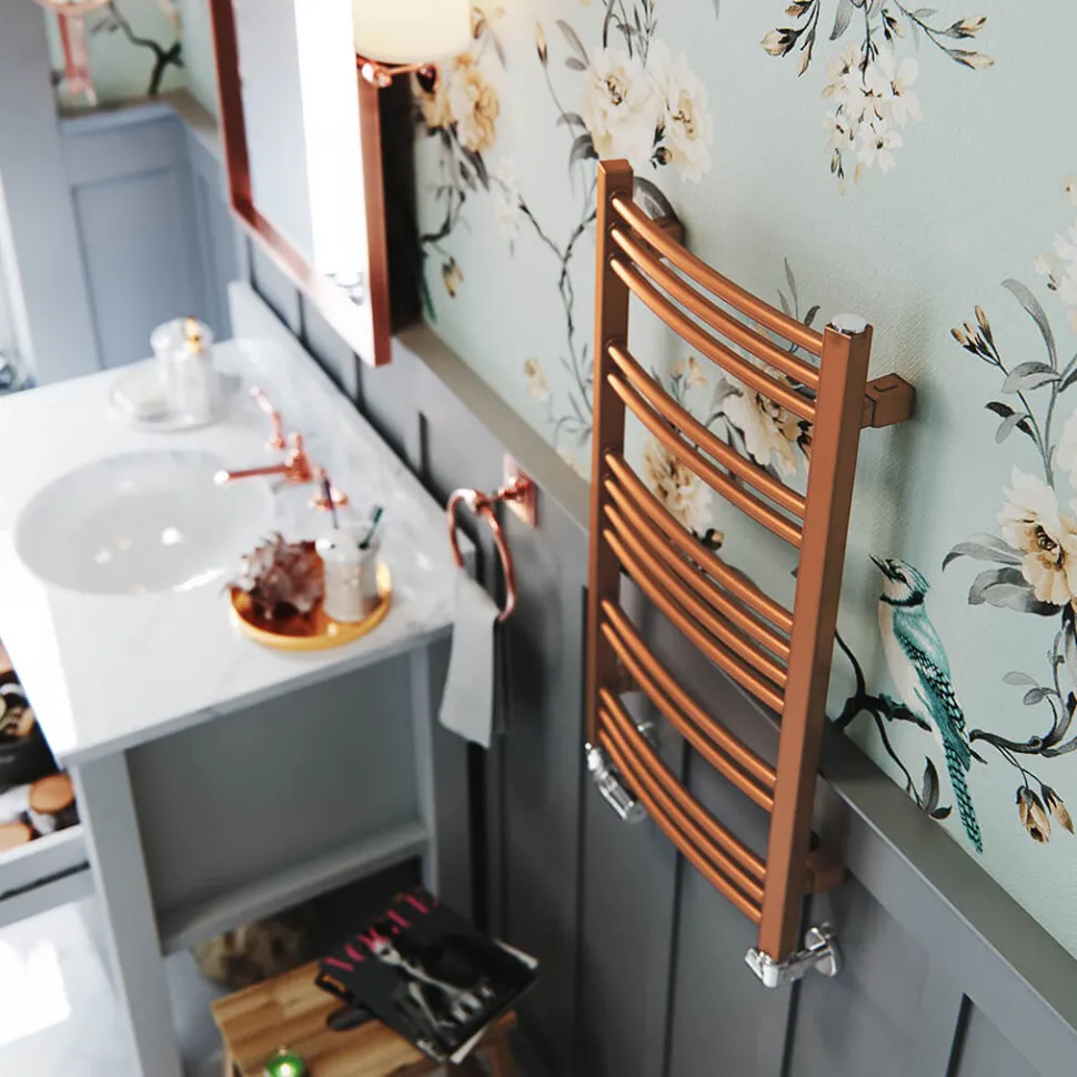 Terma Jade Curved Heated Towel Rail - True Copper - 2 Sizes