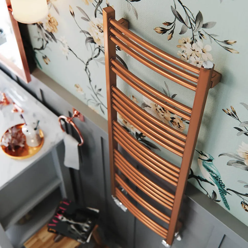 Terma Jade Curved Heated Towel Rail - True Copper - 2 Sizes