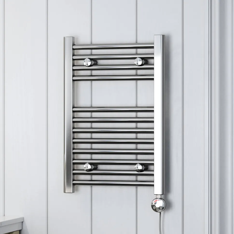 Terma Leo Chrome Electric Heated Towel Rail with Heating Element