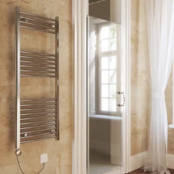 Terma Leo Chrome Electric Heated Towel Rail with Heating Element