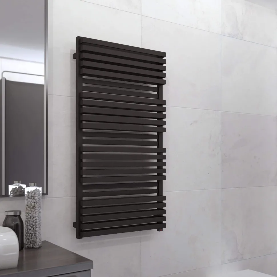 Terma Quadrus Bold One Electric Heated Towel Rail with Heating Element - Metallic Black