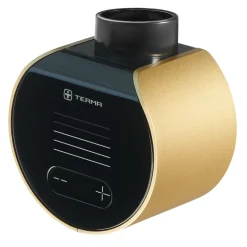 Terma Retro Brushed Brass Electric Heated Towel Rail with VEO Wi-Fi Controlled Heating Element