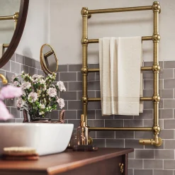 Terma Retro Designer Brushed Brass Heated Towel Rail