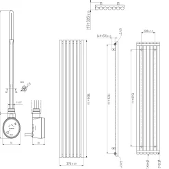 Terma Rolo Room E Single Panel Electric Radiator with MOA Blue Heating Element