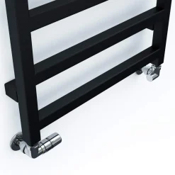Terma Simple Flat Heban Black Ladder Heated Towel Rail