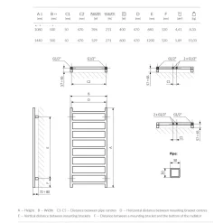 Terma Simple Flat Heban Black Ladder Heated Towel Rail