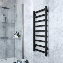 Terma Simple One Electric Heated Towel Rail with Heating Element - Heban Black