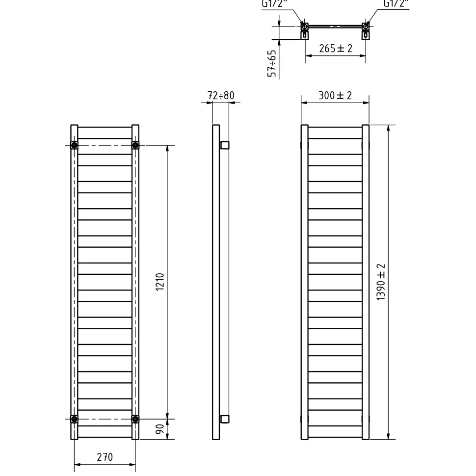 Terma Vivo Electric Heated Towel Rail with Wi-Fi Controlled VEO Heating Element