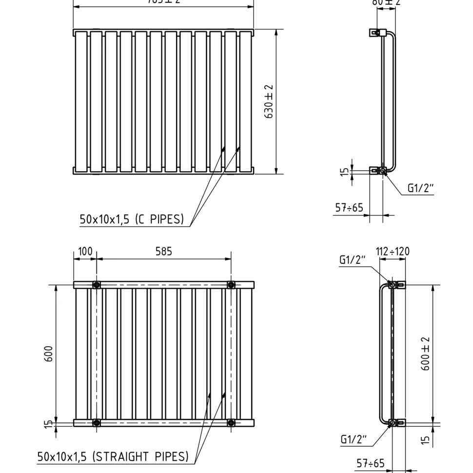 Terma Warp Room Double Panel Horizontal Radiator