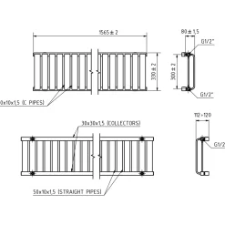 Terma Warp Room Double Panel Horizontal Radiator - 330 x 1565mm