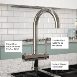 The Tap Factory Cromo Filtered Cold & Instant Boiling Water Tap with WRAS-Approved Boiler & Filter - Chrome