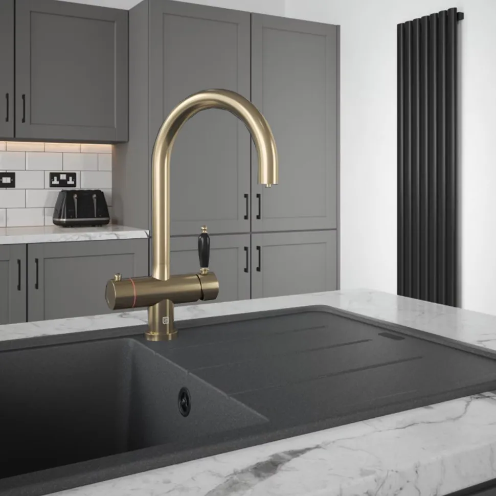 The Tap Factory Shaker Boiling Water Kitchen Mixer with Filtered Cold Drinking Water & Coloured Spout