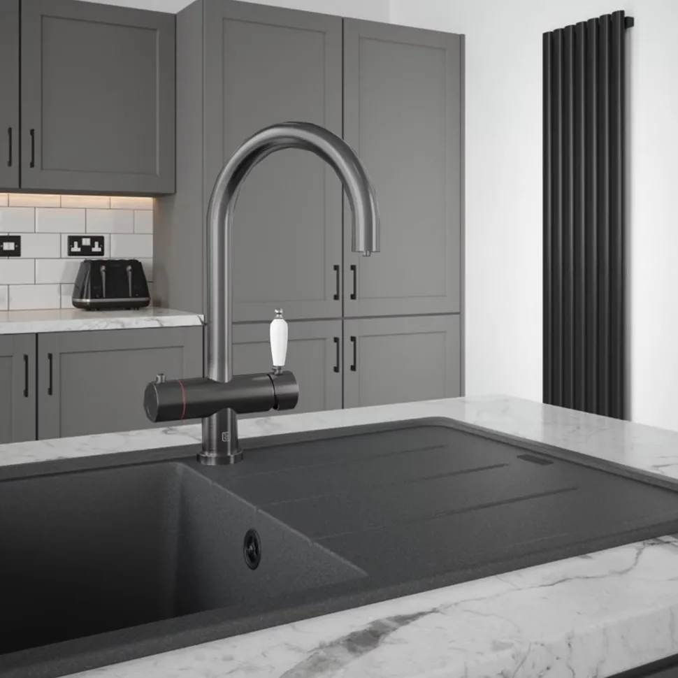 The Tap Factory Shaker Boiling Water Kitchen Mixer with Filtered Cold Drinking Water & Coloured Spout