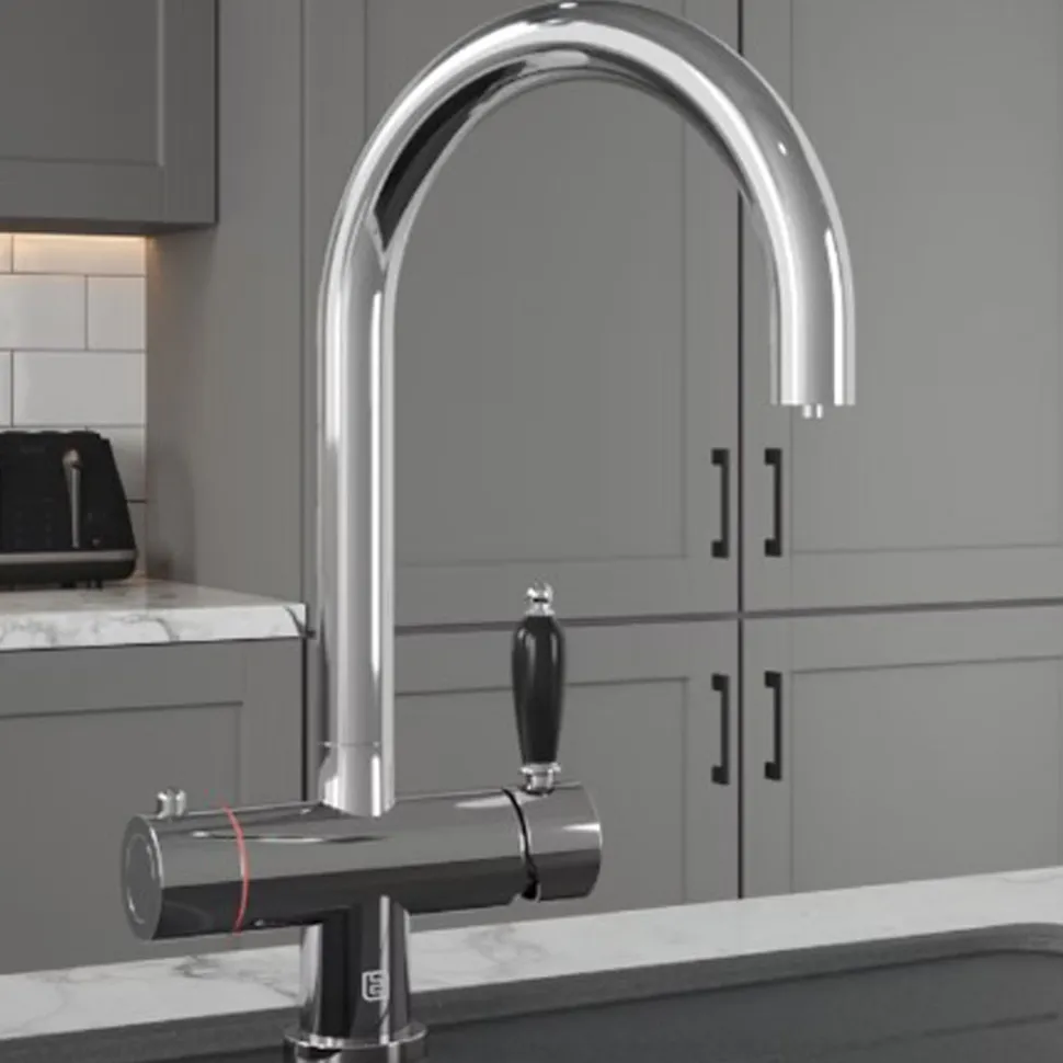 The Tap Factory Shaker Boiling Water Kitchen Mixer with Filtered Cold Drinking Water & Coloured Spout