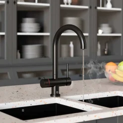 The Tap Factory Vanto Filtered Cold & Instant Boiling Water Tap with WRAS-Approved Boiler & Filter - Matt Black