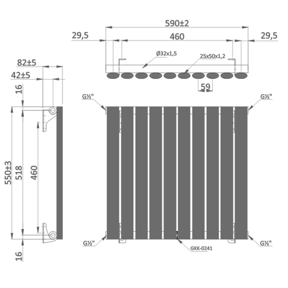 The Tap Factory Vibrance Single Panel Horizontal Radiator 550 x 590mm - 15 Colours Available