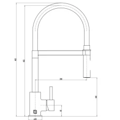 The Tap Factory Vibrance Tube Chrome Mono Pull Out Kitchen Mixer Tap with Coloured Spout