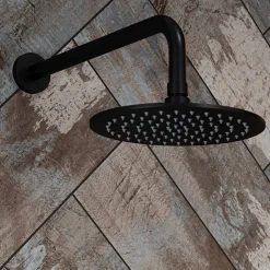 The Tap Factory Vibrance Vanto Black WRAS Approved Concealed Thermostatic Shower Valve with Fixed Shower Head and Shower Handset