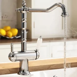 The Tap Factory Wisteria Traditional 4 in 1 Instant Hot & Cold Boiling Water Tap with WRAS Approved Boiler Unit & Filter - Chrome