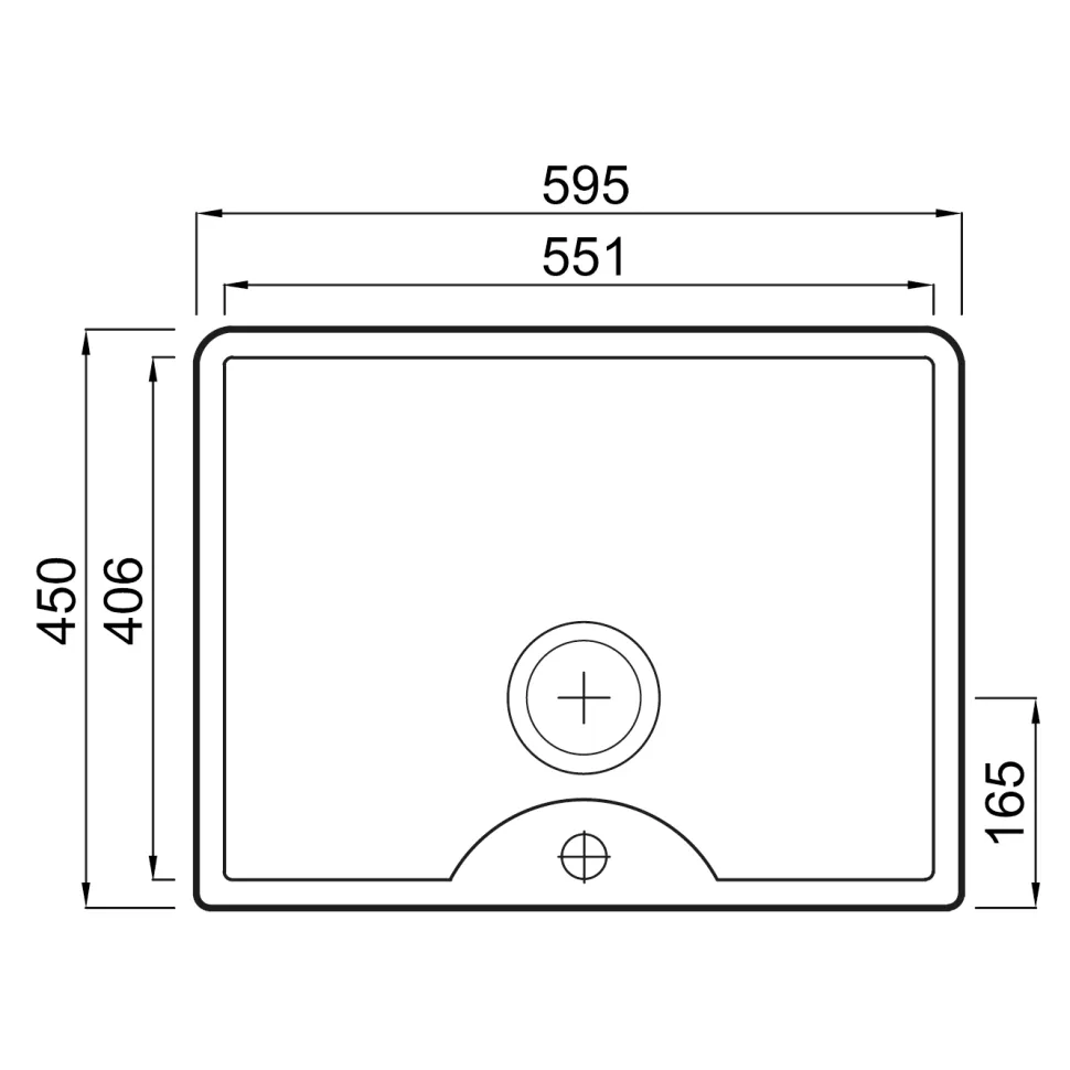 Thomas Denby Legacy Belfast 1 Bowl Gloss White Ceramic Kitchen Sink with Tap Ledge - 595 x 450mm