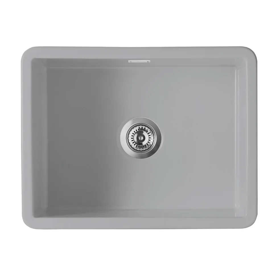 Thomas Denby Metro Large 1 Bowl Inset or Undermount Ceramic Kitchen Sink - 595 x 460mm