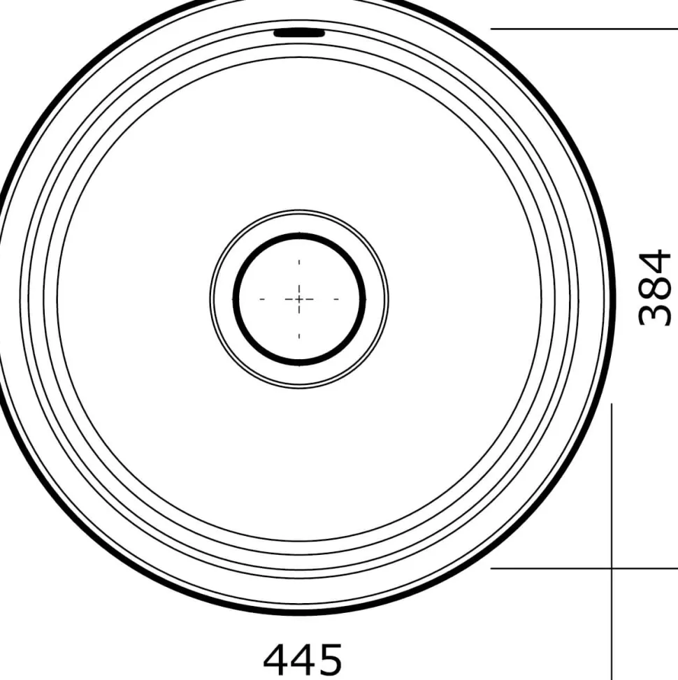 Thomas Denby Metro Round 1 Bowl Inset or Undermount Ceramic Kitchen Sink - 445 x 445mm