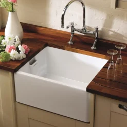 Thomas Denby Vintage Belfast 1 Bowl Ceramic Kitchen Sink with Weir Overflow - 595 x 455mm