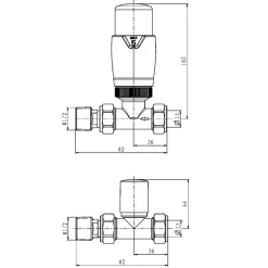 Toasty Anthracite Modern Thermostatic Radiator Valves