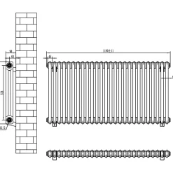 Toasty Ardleigh Anthracite Horizontal Column Radiator