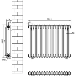 Toasty Ardleigh Anthracite Horizontal Column Radiator