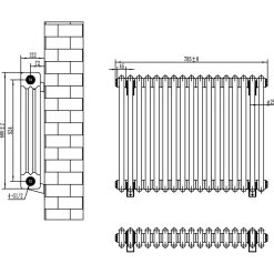 Toasty Ardleigh Anthracite Horizontal Column Radiator