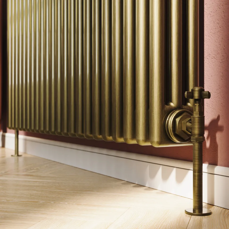 Toasty Ardleigh Antique Brass Horizontal Column Radiator