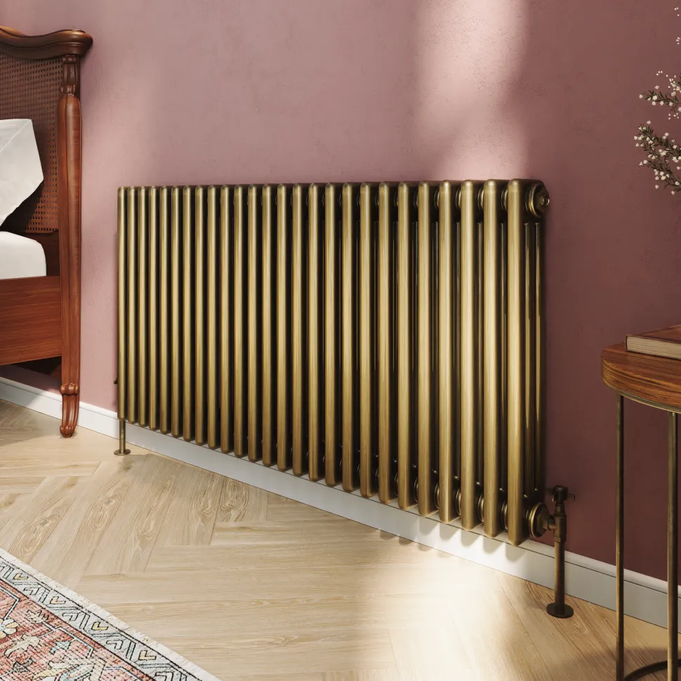 Toasty Ardleigh Antique Brass Horizontal Column Radiator