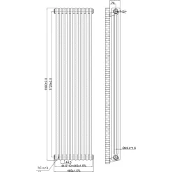 Toasty Ardleigh Antique Copper Vertical 3 Column Radiator