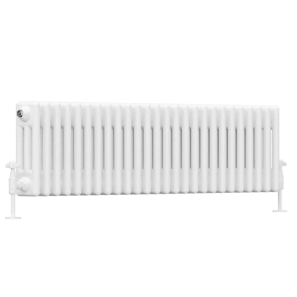 Toasty Ardleigh White Compact Horizontal 3 Column Radiator - 300mm Height