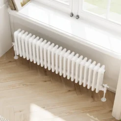 Toasty Ardleigh White Compact Horizontal 3 Column Radiator - 300mm Height