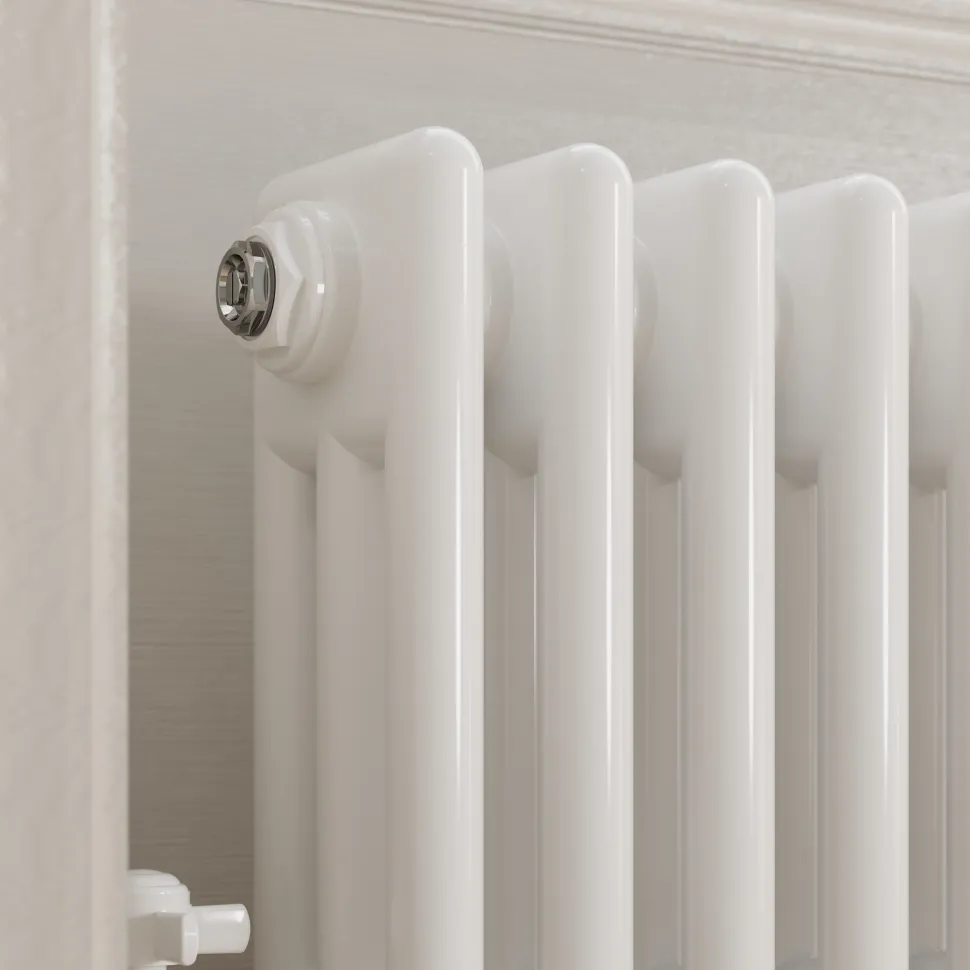 Toasty Ardleigh White Compact Horizontal 3 Column Radiator - 300mm Height