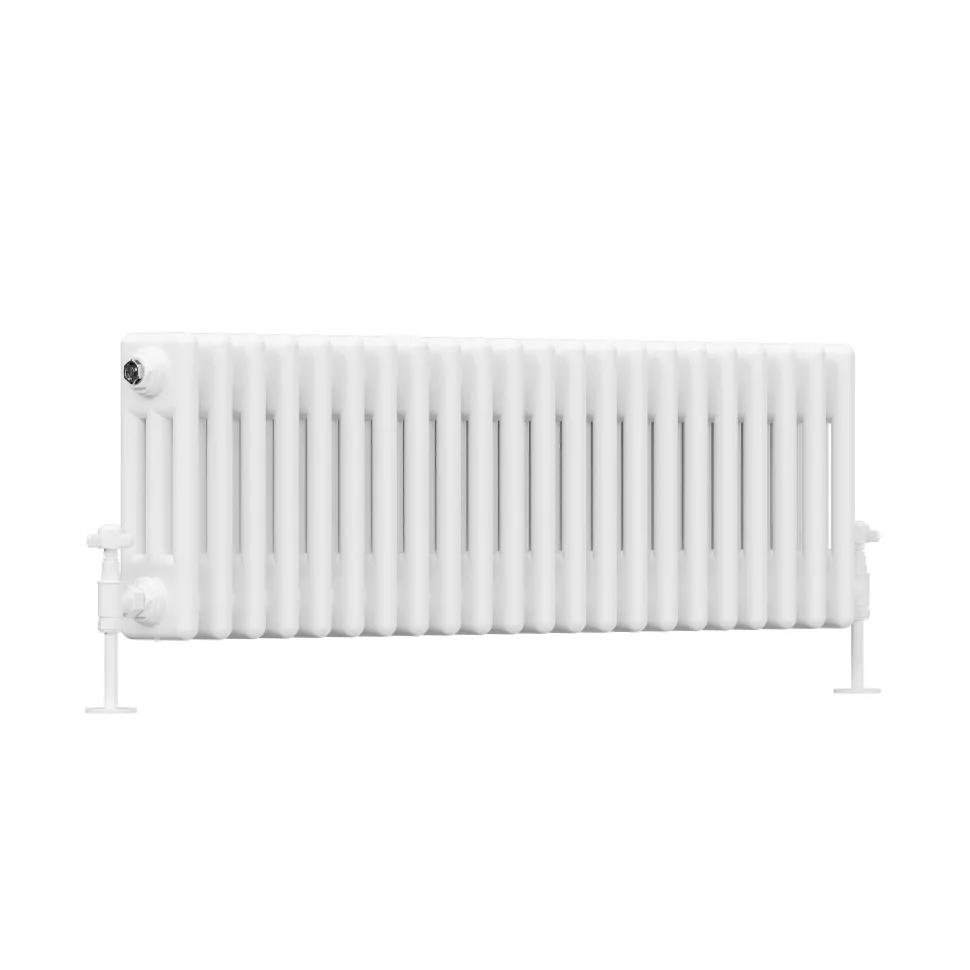 Toasty Ardleigh White Compact Horizontal 3 Column Radiator - 300mm Height