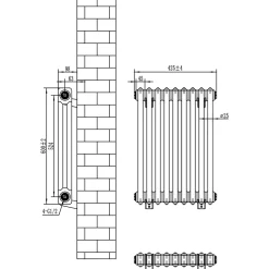 Toasty Ardleigh White Horizontal Column Radiator