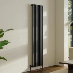 Toasty Aura Matt Black Round Tube Vertical Radiator