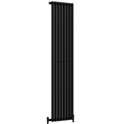 Toasty Aura Matt Black Round Tube Vertical Radiator