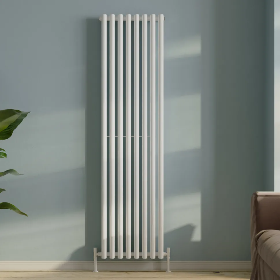 Toasty Aura White Round Tube Vertical Radiator