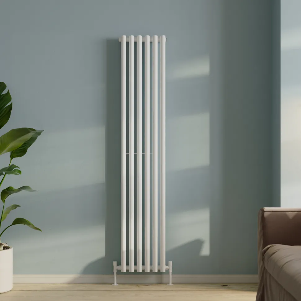 Toasty Aura White Round Tube Vertical Radiator