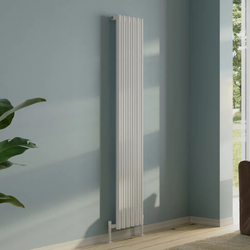 Toasty Aura White Round Tube Vertical Radiator