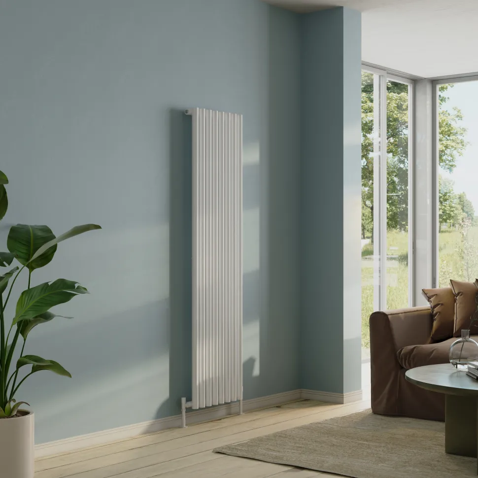 Toasty Aura White Round Tube Vertical Radiator