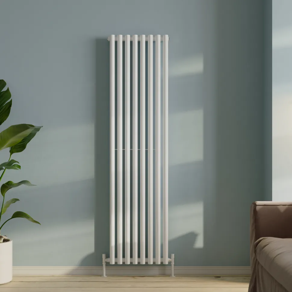 Toasty Aura White Round Tube Vertical Radiator