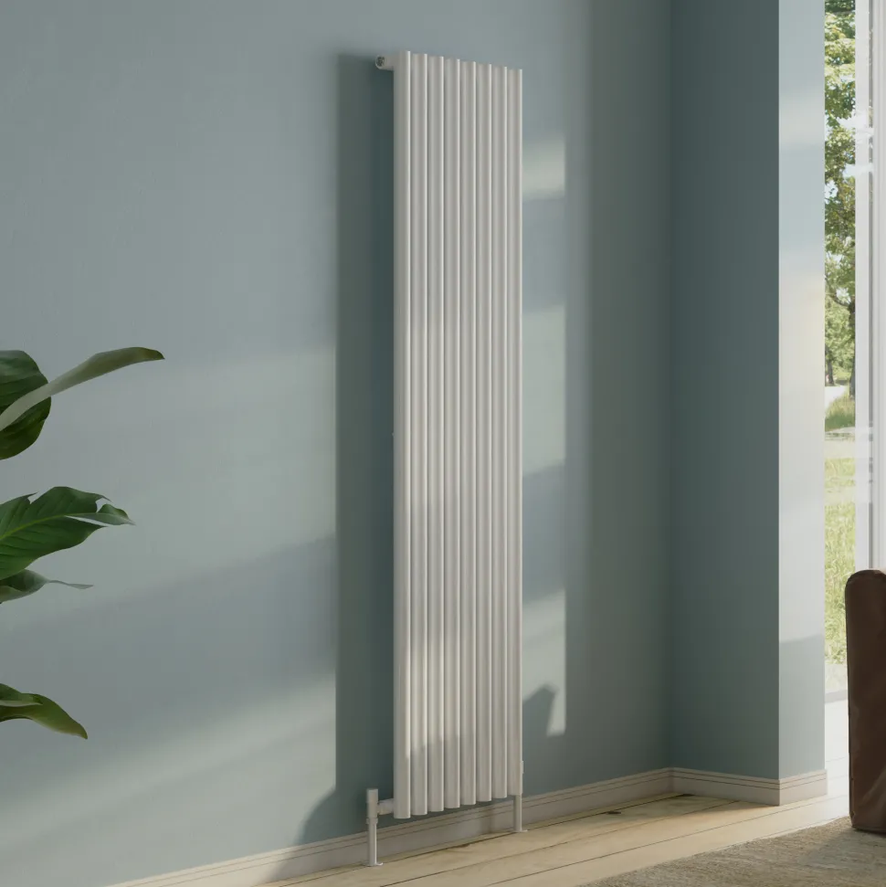 Toasty Aura White Round Tube Vertical Radiator