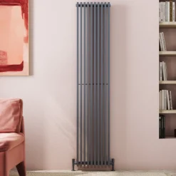 Toasty Axis Anthracite Grey Rectangular Tube Vertical Radiator - 1800 x 380mm