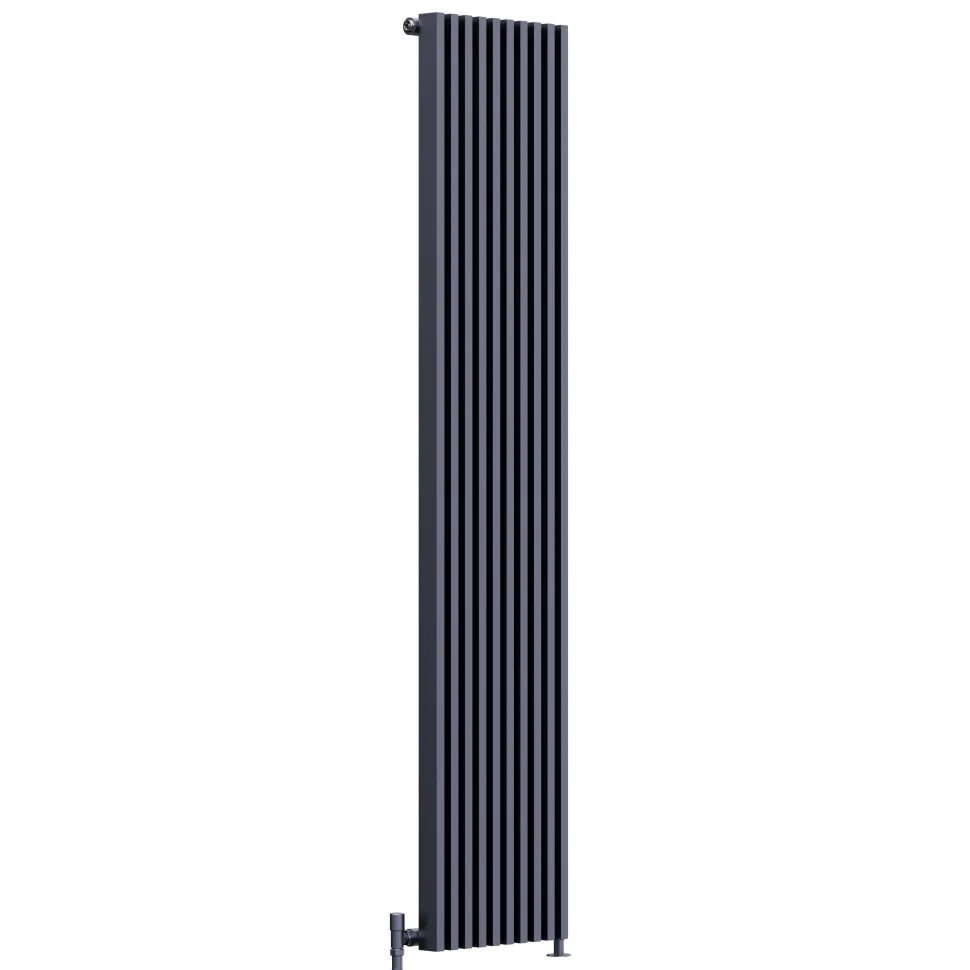 Toasty Axis Anthracite Grey Rectangular Tube Vertical Radiator - 1800 x 380mm